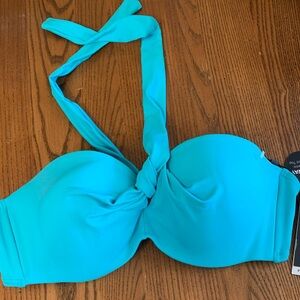 NWT Coco Reef Solid Aqua Brze‎ Underwire Bikini Top Sz 32/34DD No Straps